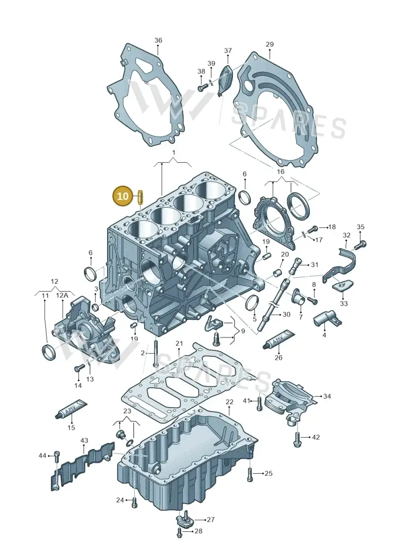 037103139 — Volkswagen JETTA                  06> (2006-) diagram 249103150, position 10