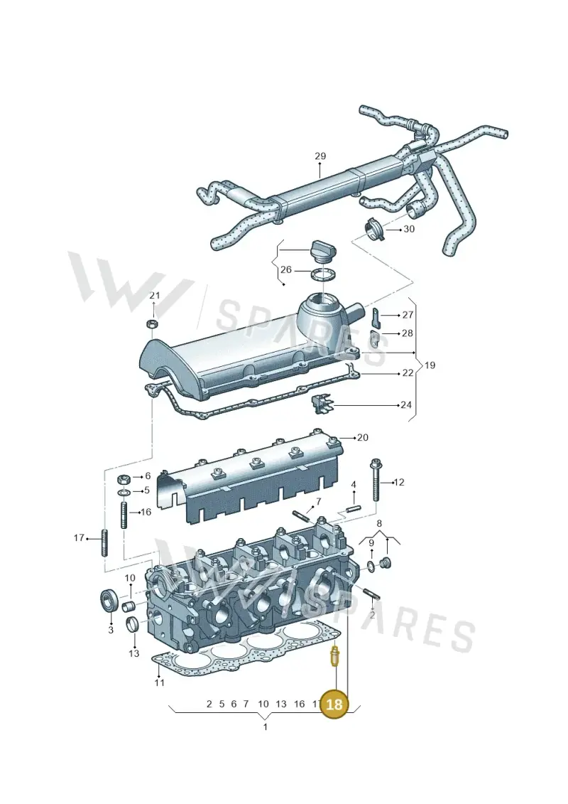 037103419B — Volkswagen Transp. caravelle (2011-2015) diagram 410103350, position 18