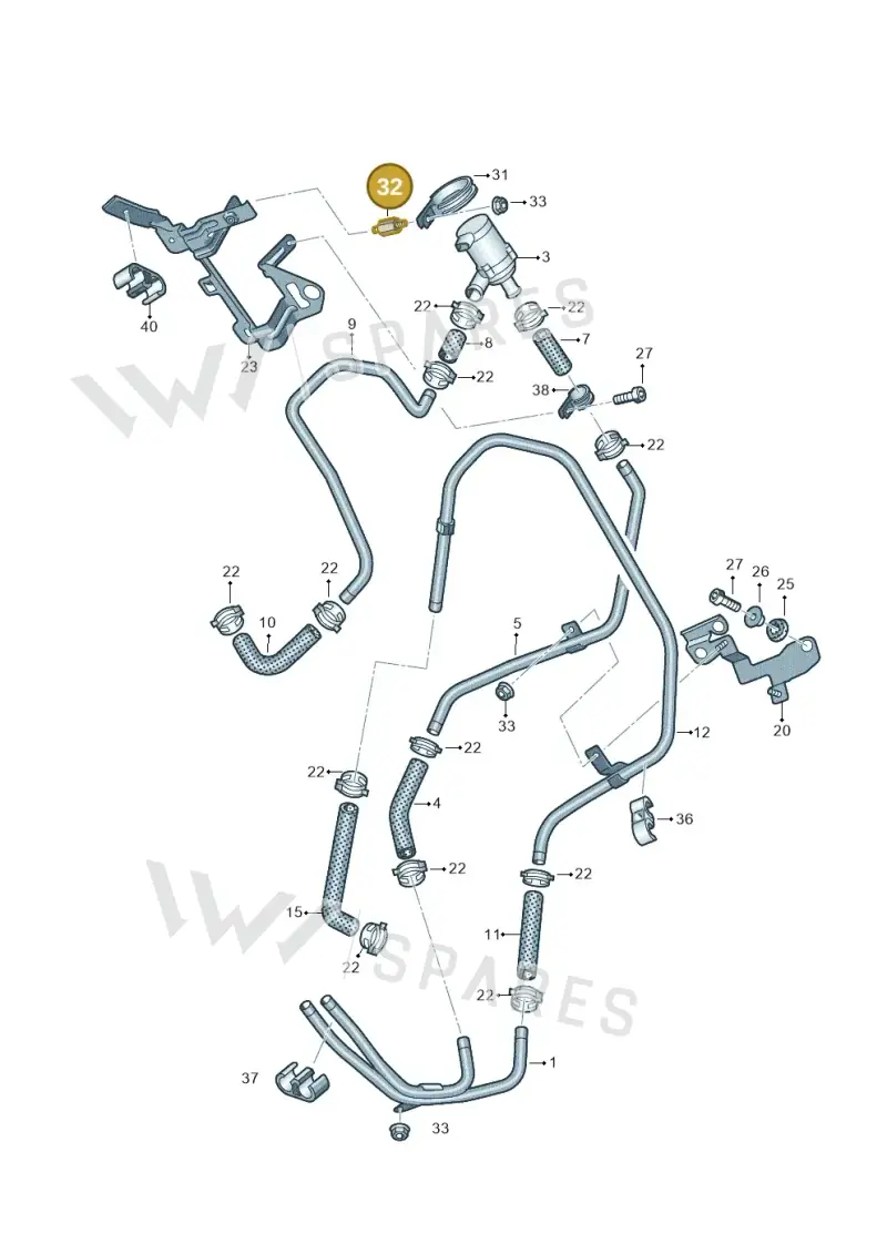 037133567F — Volkswagen Touareg (2012-2014) diagram 693819140, position 32
