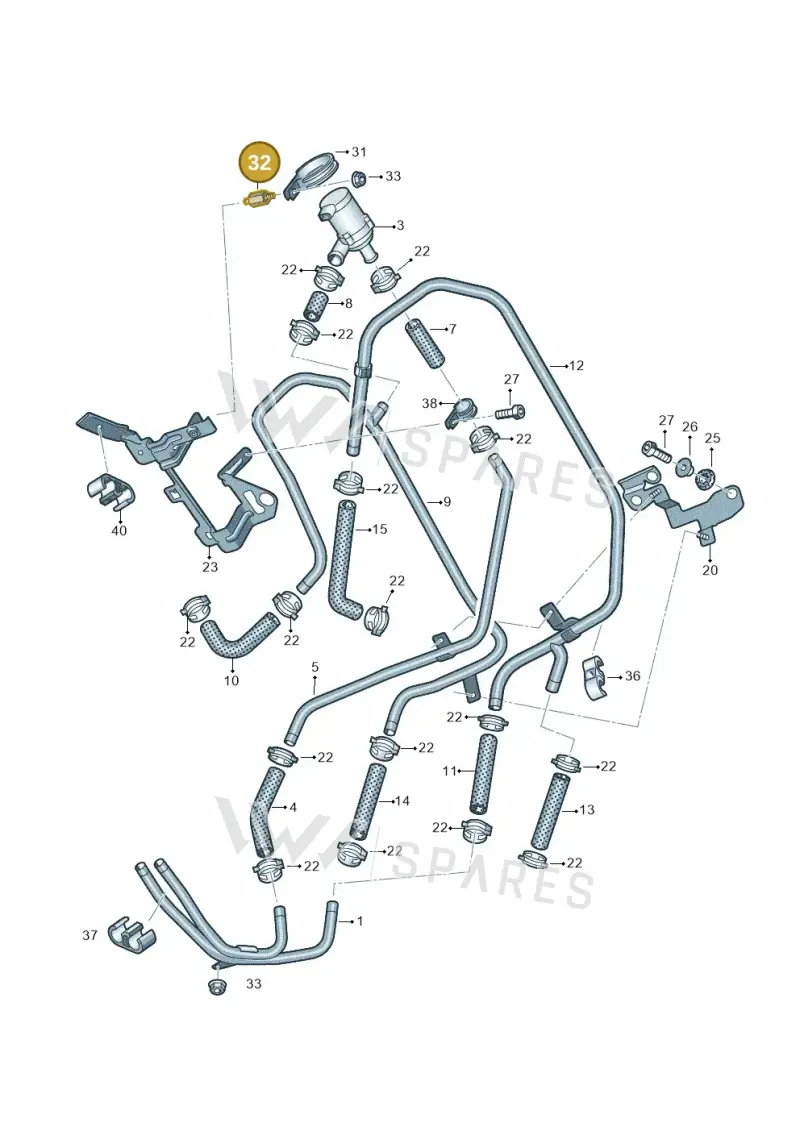 037133567F — Volkswagen Touareg (2012-2014) diagram 693819150, position 32