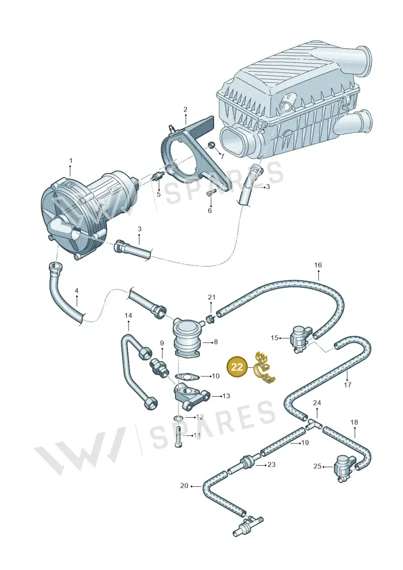 037133687BA — Volkswagen GOLF CABRIO (1998-2001) diagram 194131050, position 22