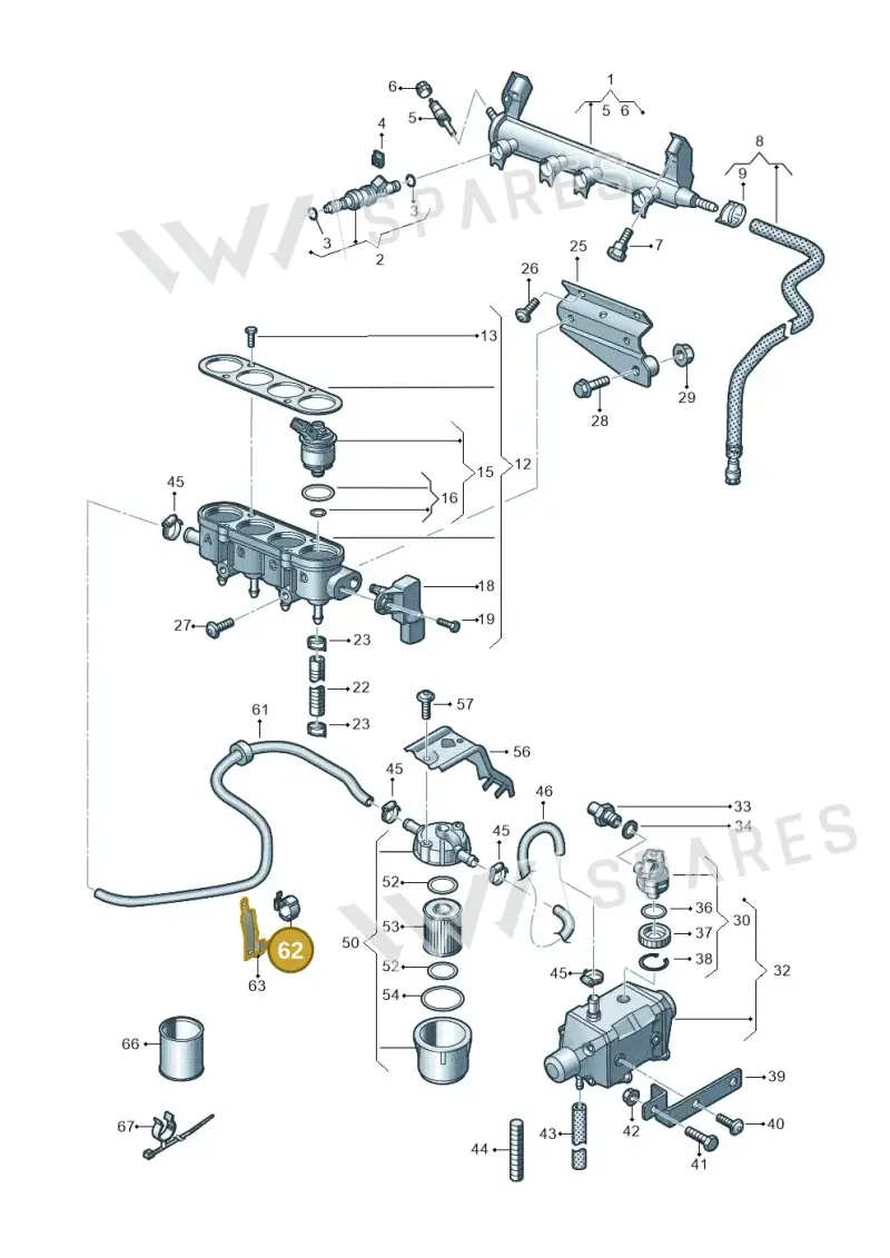 037133687BA — Volkswagen Golf Plus (2011-2014) diagram 649133440, position 62