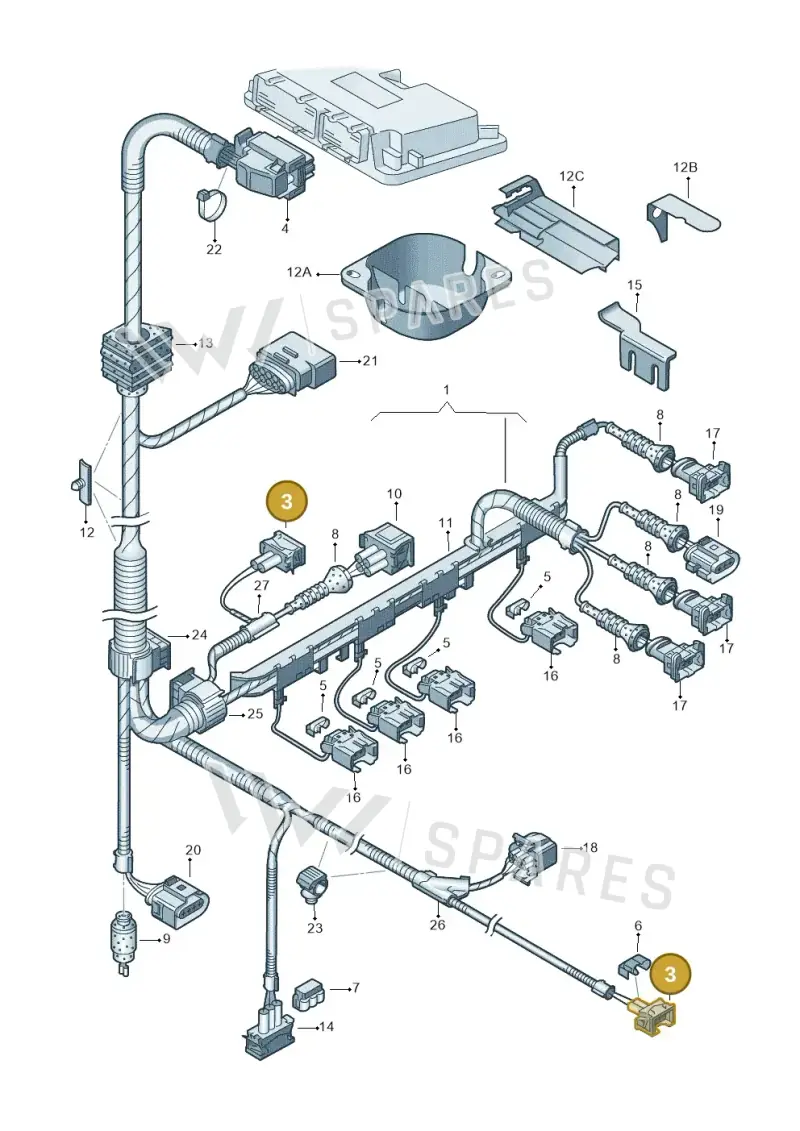 037906240 — Volkswagen Polo (2008-2009) diagram 194971050, position 3