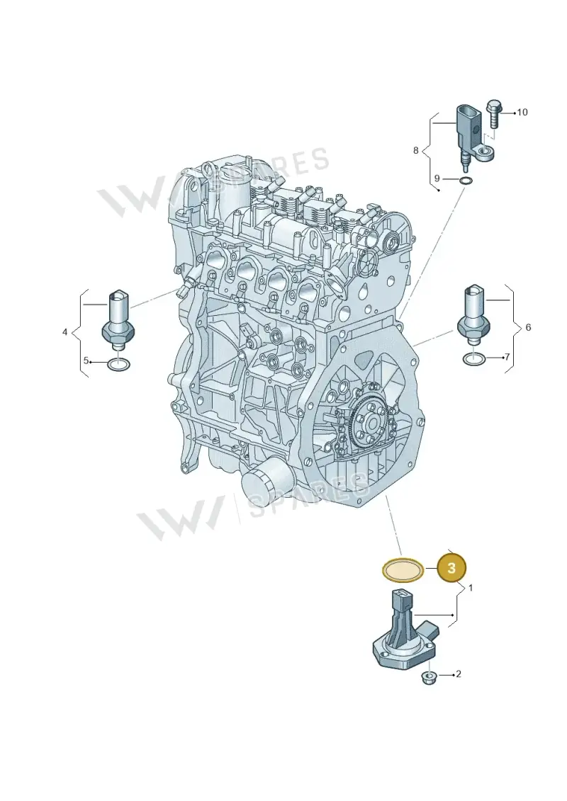 038103196B — Volkswagen Tiguan 2.0 (2023-) diagram 5h0919042, position 3