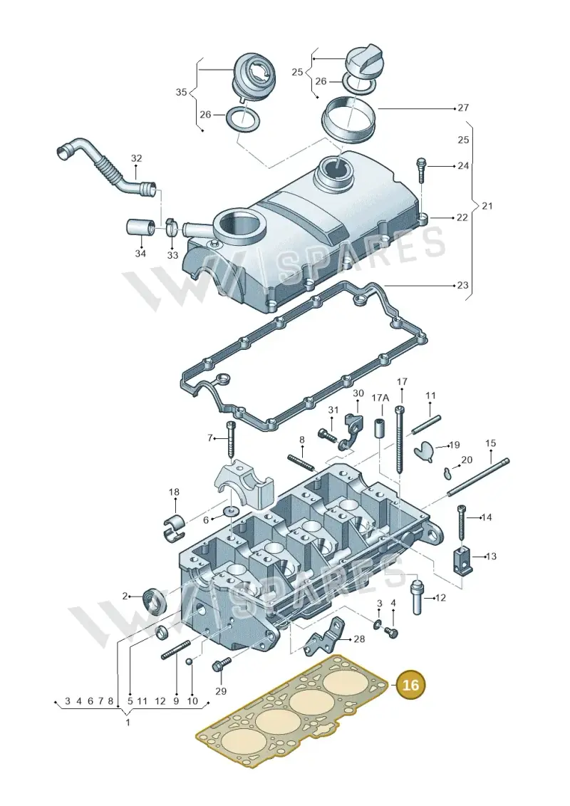 038103383DF — Volkswagen Sharan (2008-2010) diagram 404103470, position 16