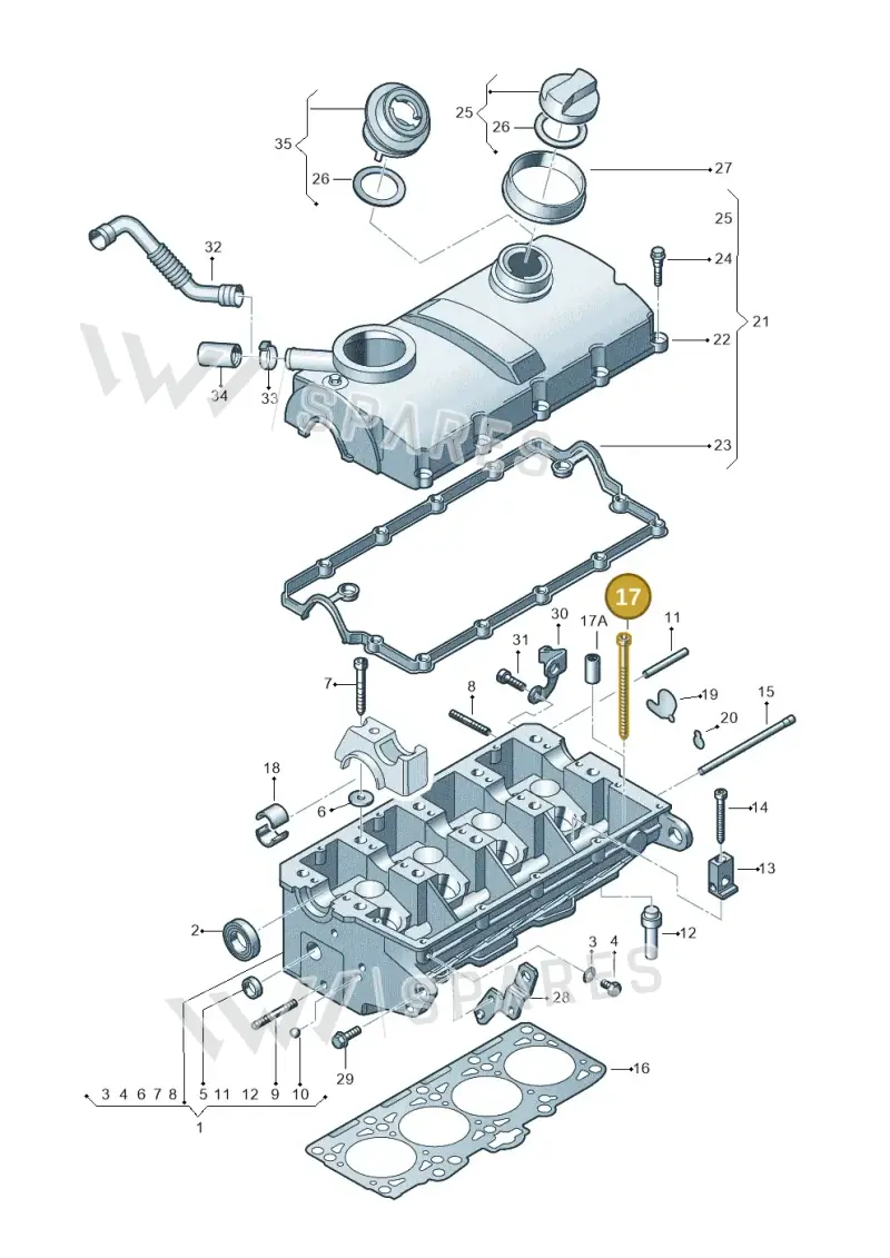 038103384 — Volkswagen Sharan (2008-2010) diagram 404103470, position 17