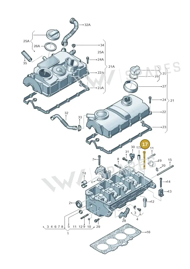 038103384 — Volkswagen Jetta Vagon            08> (2008-) diagram 460103550, position 17