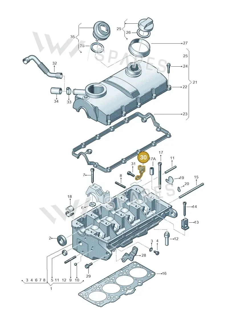 038103390 — Volkswagen Sharan (2008-2010) diagram 404103470, position 30