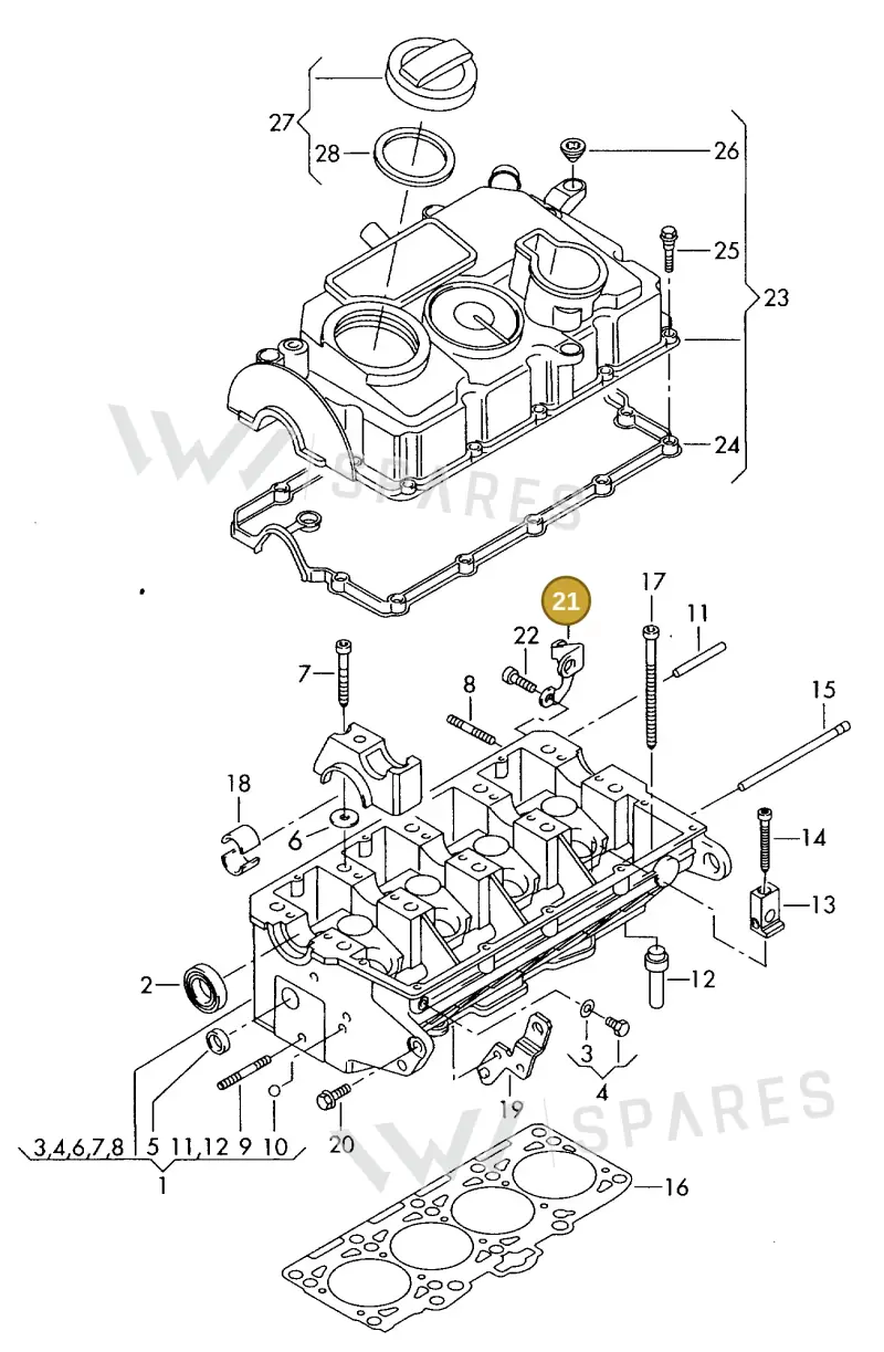 038103390 — Volkswagen DIES.-IND.-MOT.1,9>2,0 08> (2007-) diagram 423103470, position 21