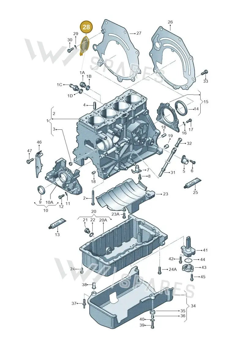 038103648H — Volkswagen Polo (2008-2009) diagram 194103150, position 28