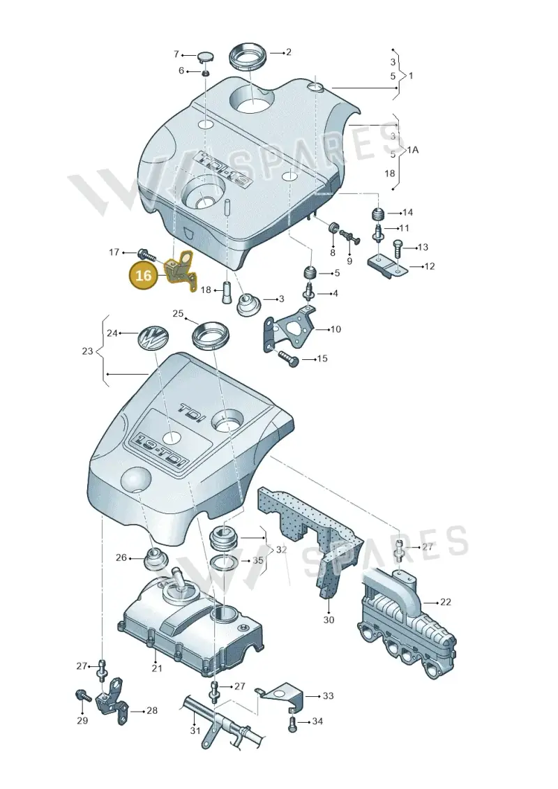 038103941E — Volkswagen Jetta Wagon (2001-2001) diagram 194103750, position 16