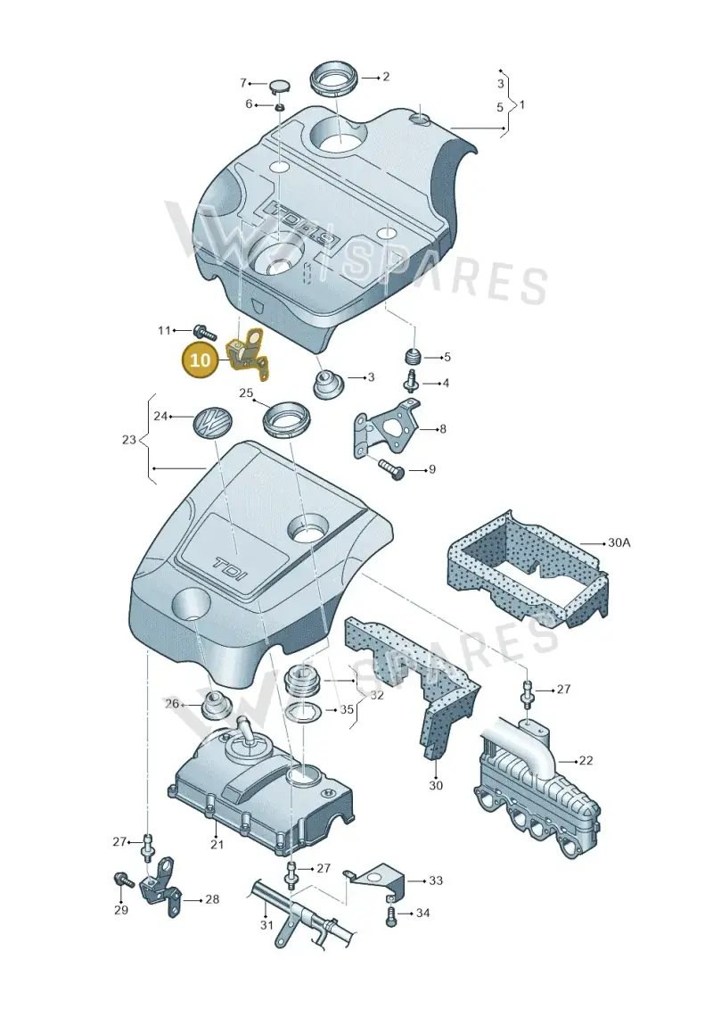 038103941E — Volkswagen GOLF/VAR./4MOT. A4     02 (2001-2002) diagram 266103750, position 10