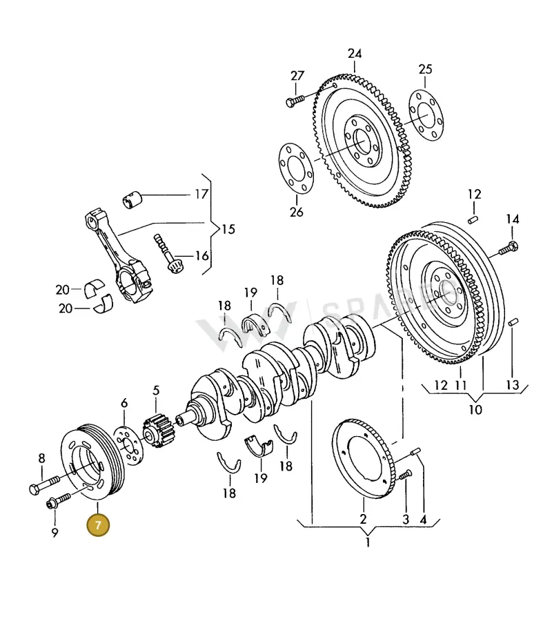 038105243 — Volkswagen DIES.-IND.-MOT.1,9>2,0 (1990-2007) diagram 423105100, position 7
