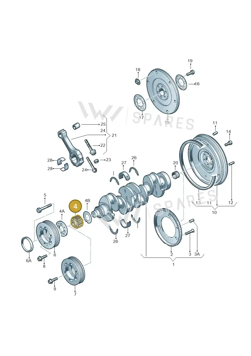 038105263E — Volkswagen Polo (2008-2009) diagram 194105150, position 4
