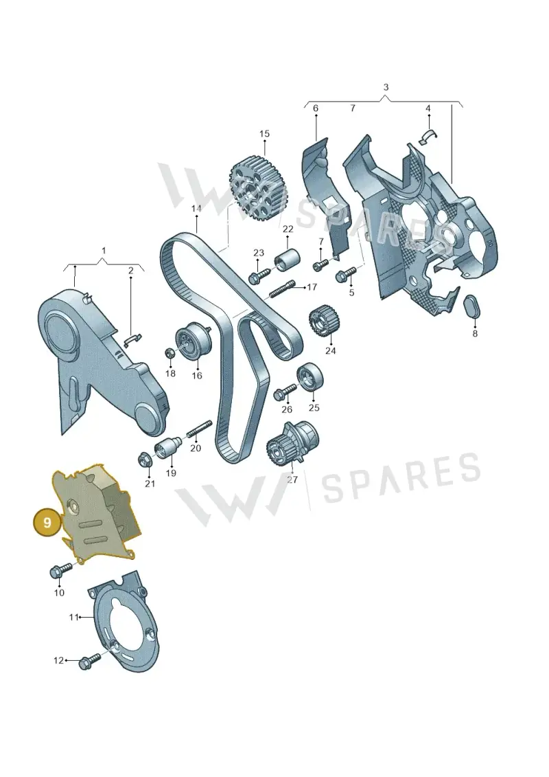 038109147D — Volkswagen New beetle (2011-2016) diagram 634109850, position 9