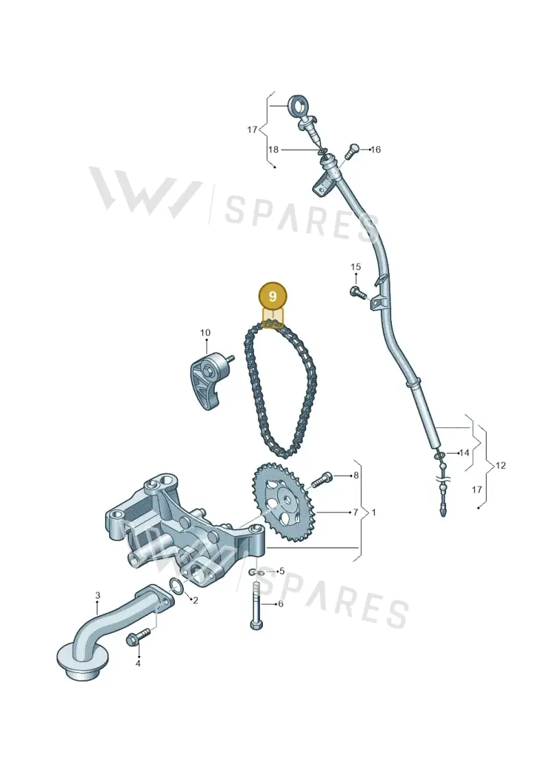 038115230D — Volkswagen Golf Plus 1.6 (2009-2011) diagram 651115300, position 9