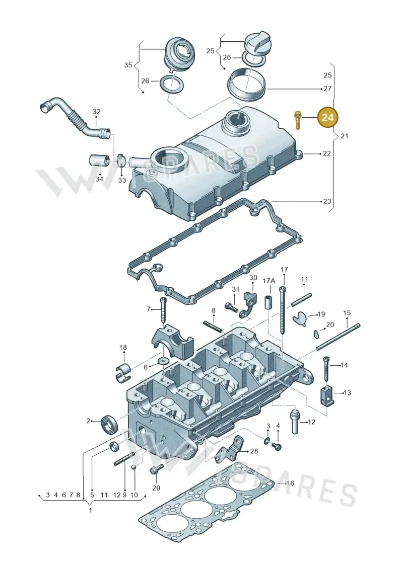 038128773 — Volkswagen FOX                  M.05> (2005-) diagram 195103470, position 24