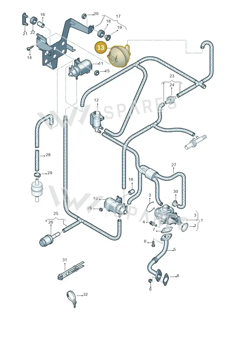 038129807 — Volkswagen Transp. caravelle (2008-2009) diagram 410131600, position 13