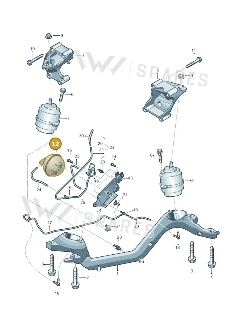 038129807 — Volkswagen Touareg BlueMotion (2014-2018) diagram 693199600, position 12