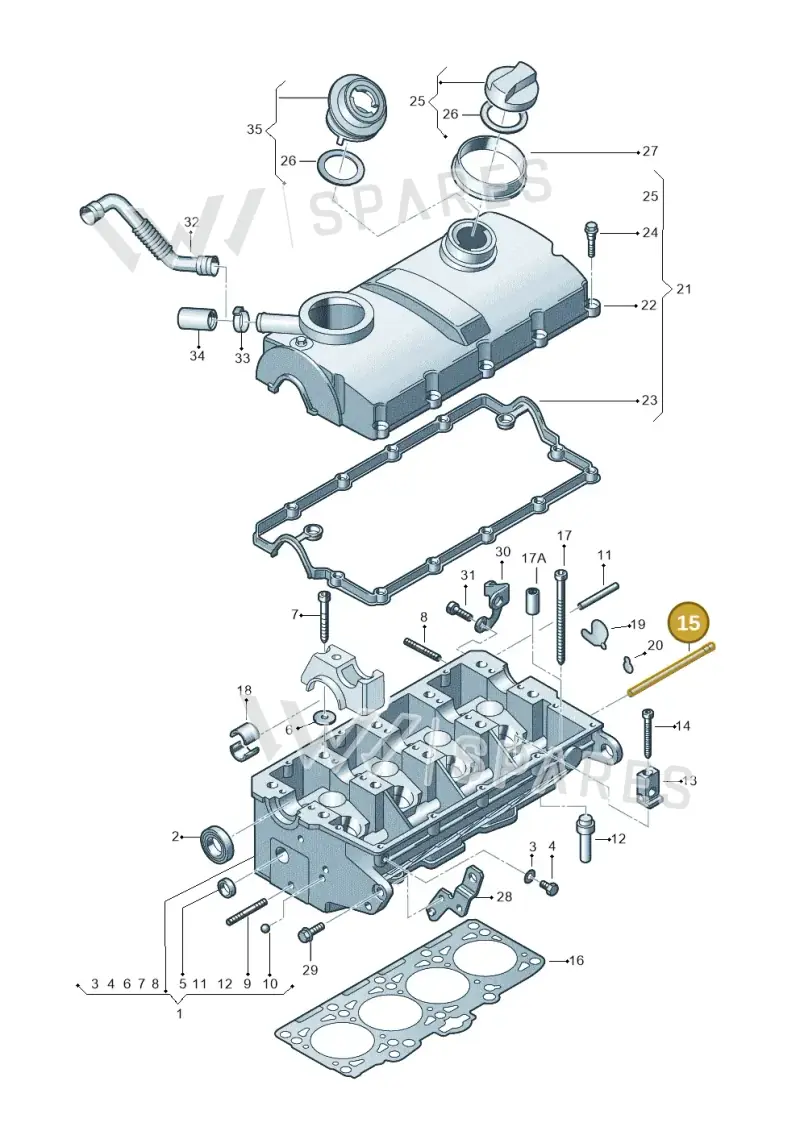 038130085 — Volkswagen Sharan (2008-2010) diagram 404103470, position 15
