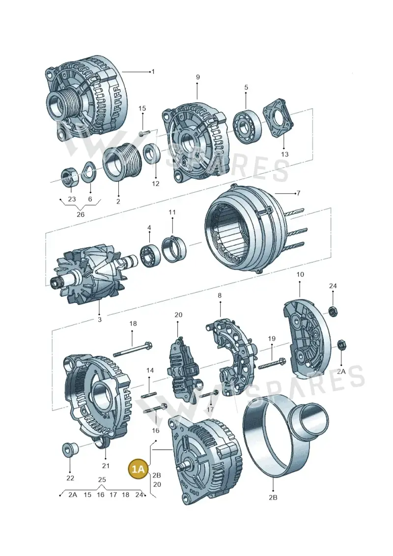 038903018MX — Volkswagen POLO LIM.(SEDAN) "BR" (2002-2006) diagram 315903000, position 1A