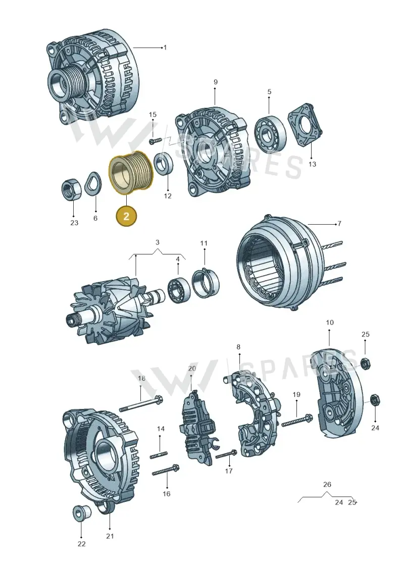 038903119G — Volkswagen Polo (2011-2014) diagram 544903000, position 2