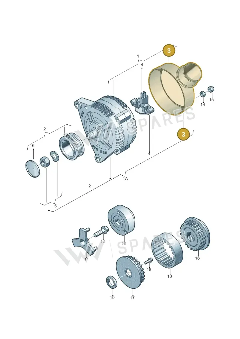 038903193F — Volkswagen California Camper (2008-2009) diagram 274903000, position 3