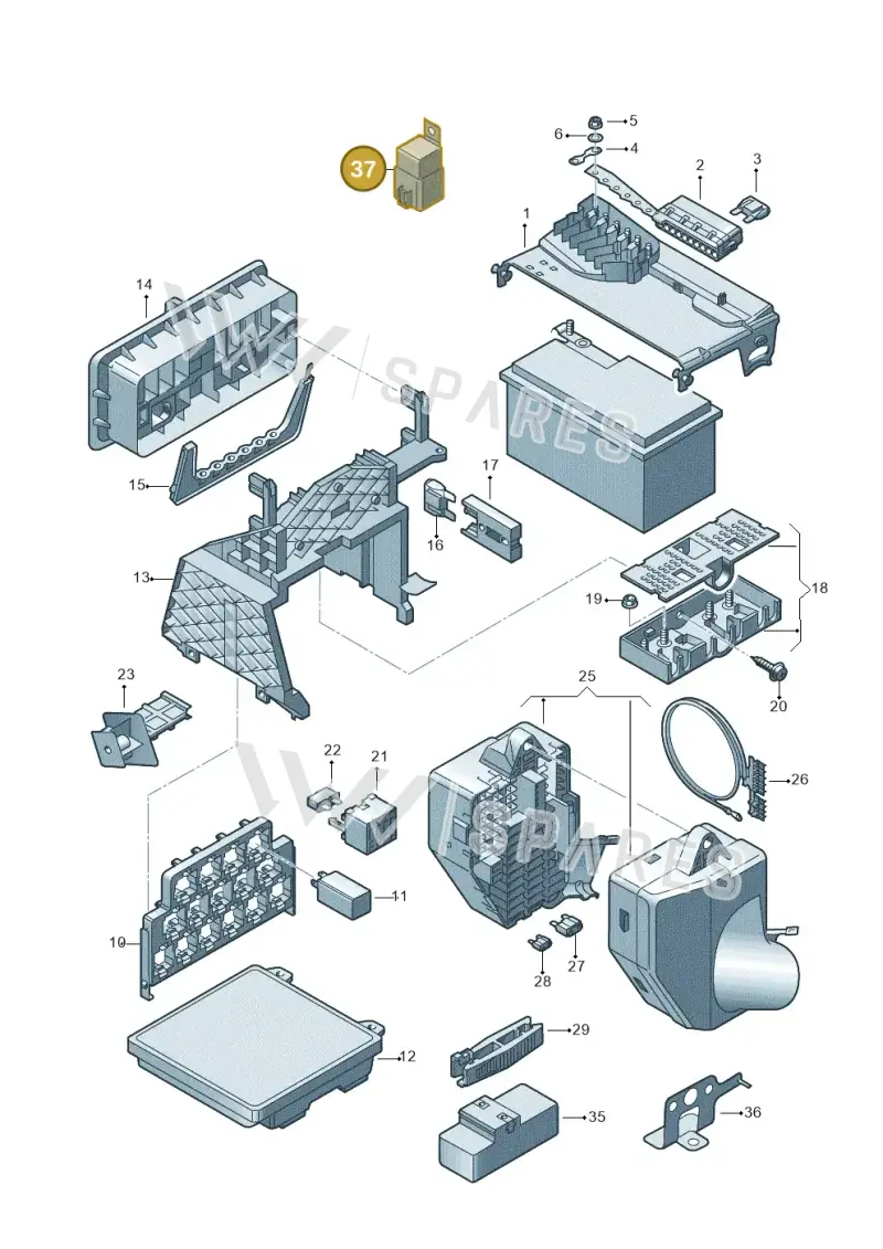 038907281C — Volkswagen Polo (2008-2009) diagram 210937000, position 37