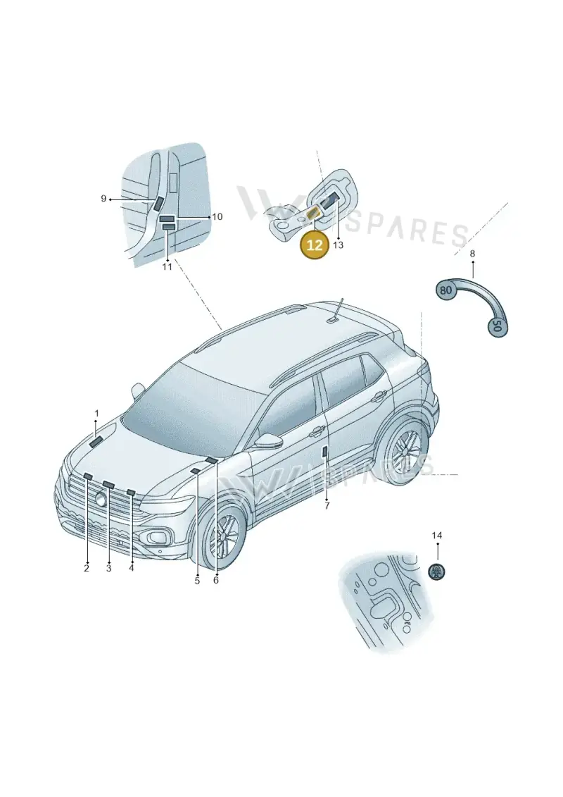 03C010830C — Volkswagen T-Cross 1,0 (2019-) diagram 581010000, position 12