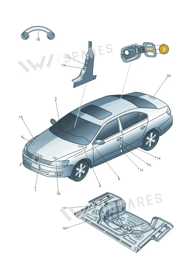 03C010830C — Volkswagen Jetta 2.0 (2015-2015) diagram 692010000, position 3