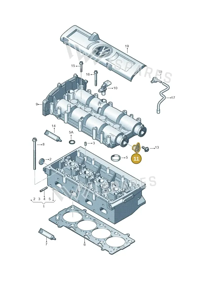 03C103111E — Volkswagen Jetta 1.6 (2014-2018) diagram 678103400, position 11