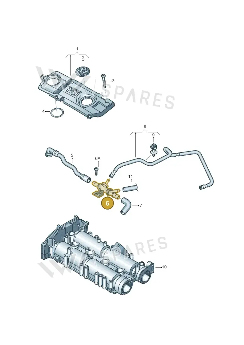 03C103175F — Volkswagen Passat estate (2008-2011) diagram 625103790, position 6
