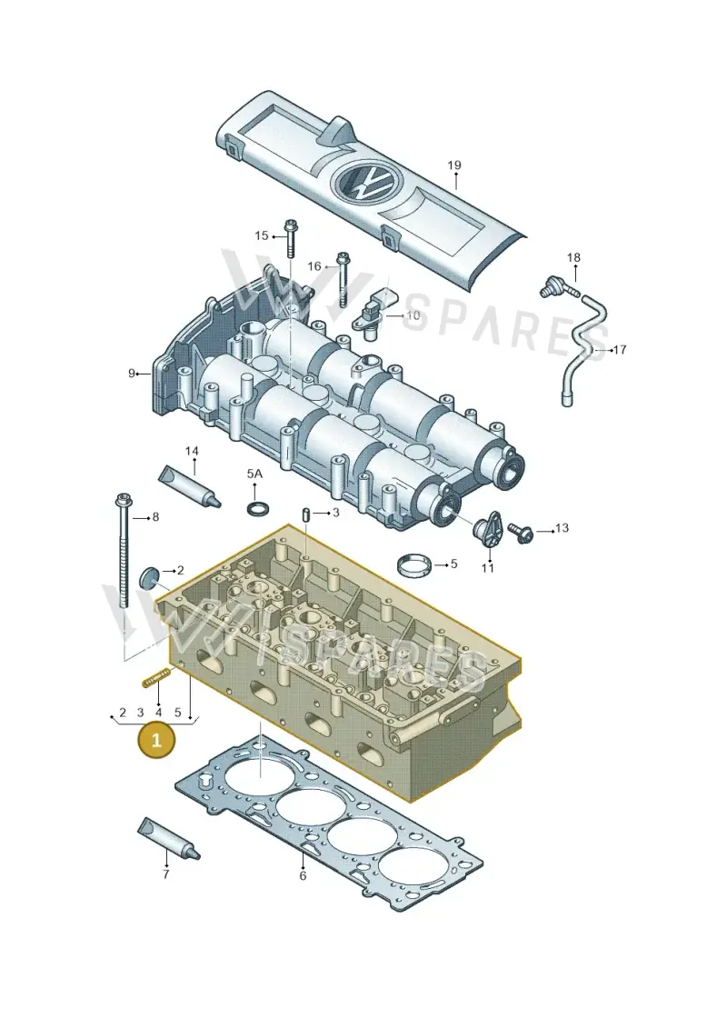 03C103351K — Volkswagen Jetta 1.6 (2014-2018) diagram 678103400, position 1