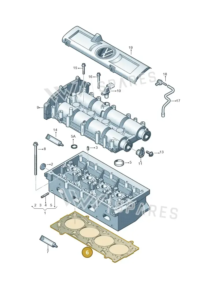03C103383D — Volkswagen Jetta 1.6 (2014-2018) diagram 678103400, position 6