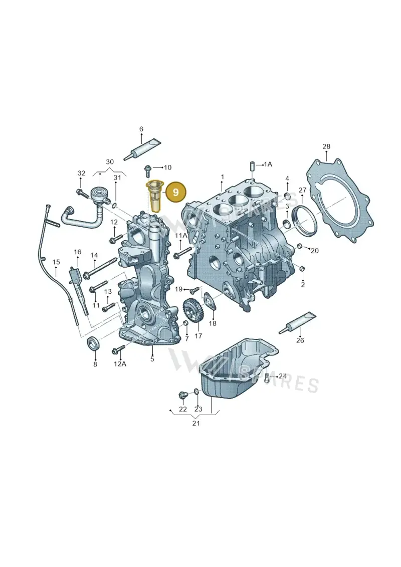 03C103464A — Volkswagen Polo (2012-2014) diagram 253103050, position 9