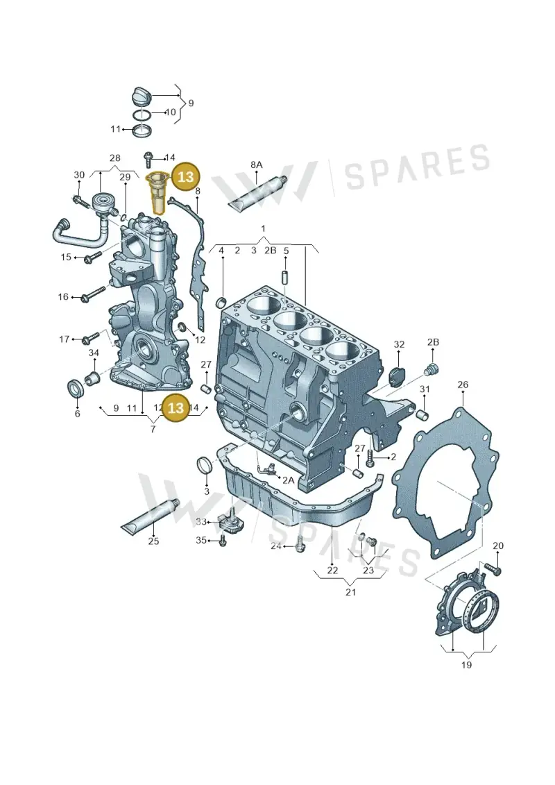 03C103464A — Volkswagen Passat estate (2008-2011) diagram 474103050, position 13