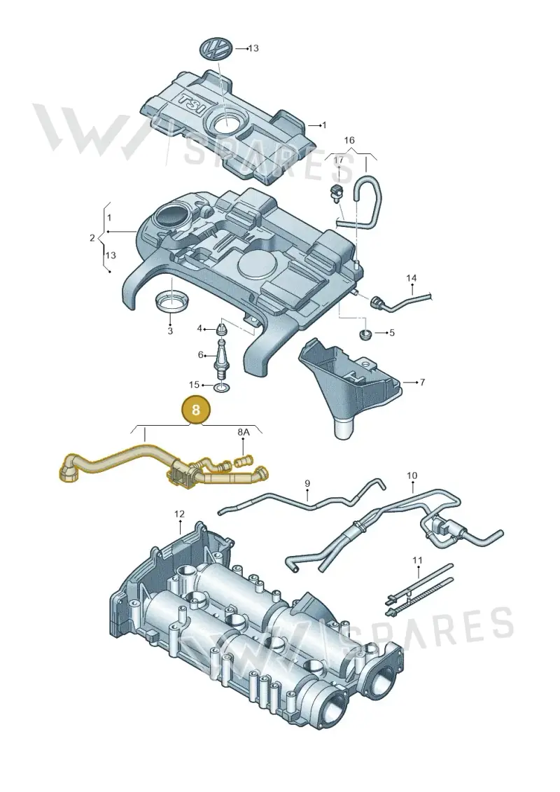 03C103474J — Volkswagen Touran 1.9 (2008-2010) diagram 474103780, position 8