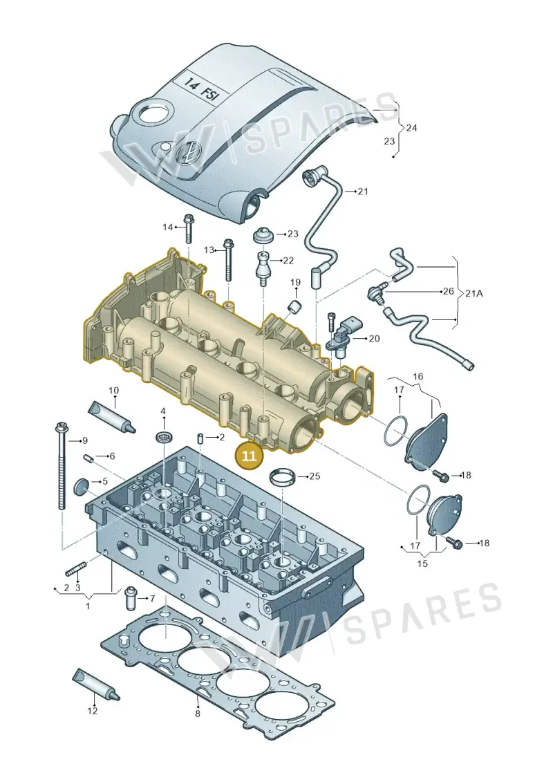 03C103475CD — Volkswagen Beetle (2016-2019) diagram 253103400, position 11