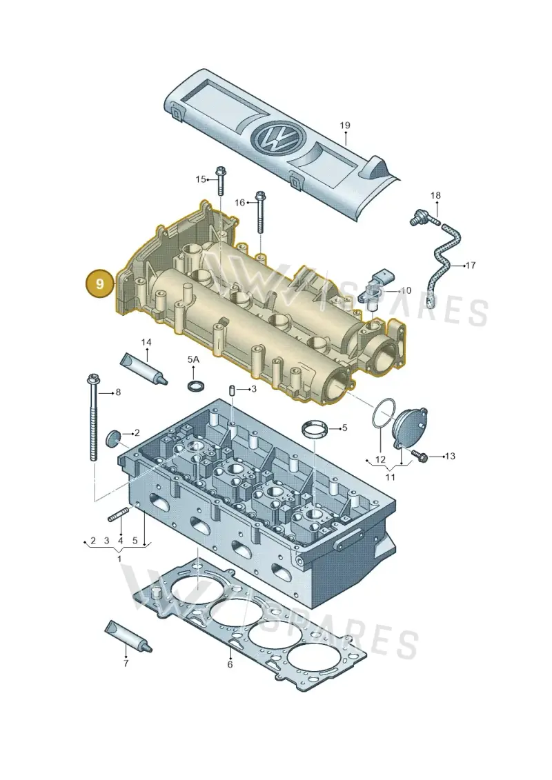 03C103475CF — Volkswagen Jetta (2014-2017) diagram 672103400, position 9