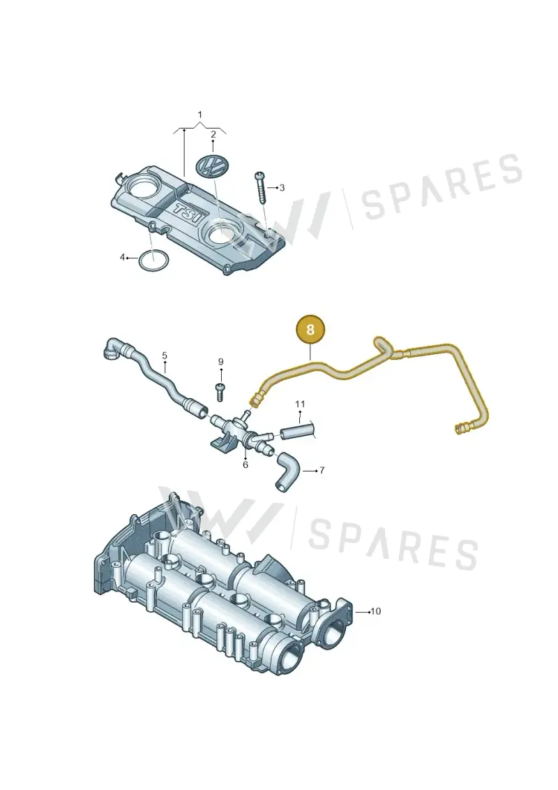 03C103493AP — Volkswagen Scirocco 2.0 (2014-2017) diagram 786103700, position 8