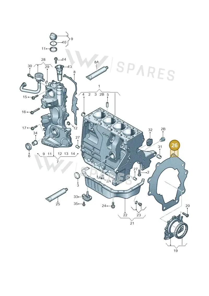 03C103551H — Volkswagen Polo (2012-2014) diagram 474103050, position 26