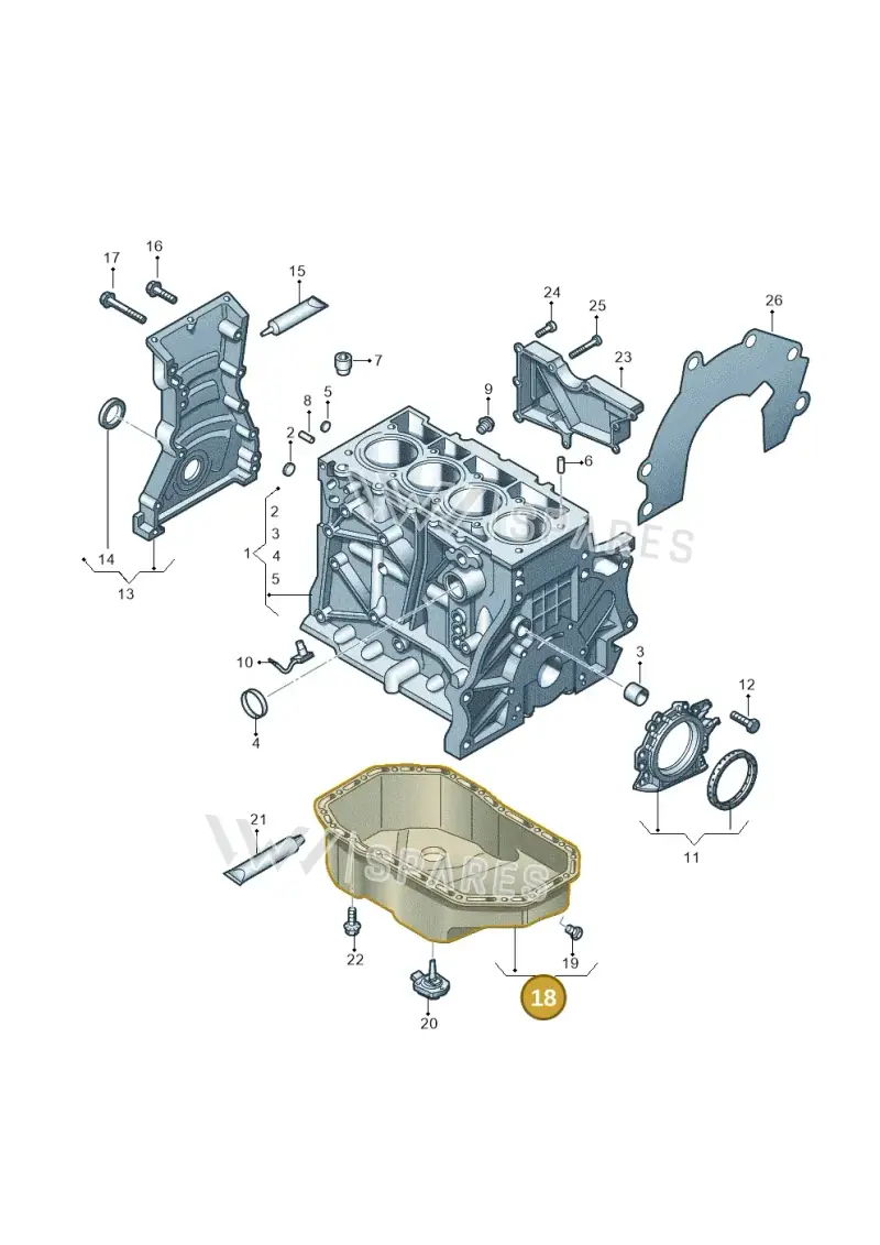 03C103601BK — Volkswagen Beetle (2016-2019) diagram 649103010, position 18