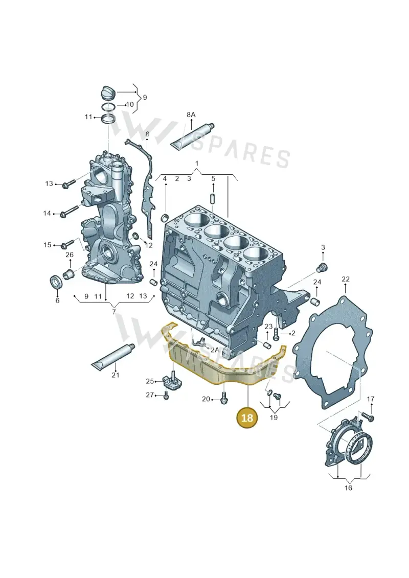 03C103603T — Volkswagen Passat CC (2011-2016) diagram 737103100, position 18
