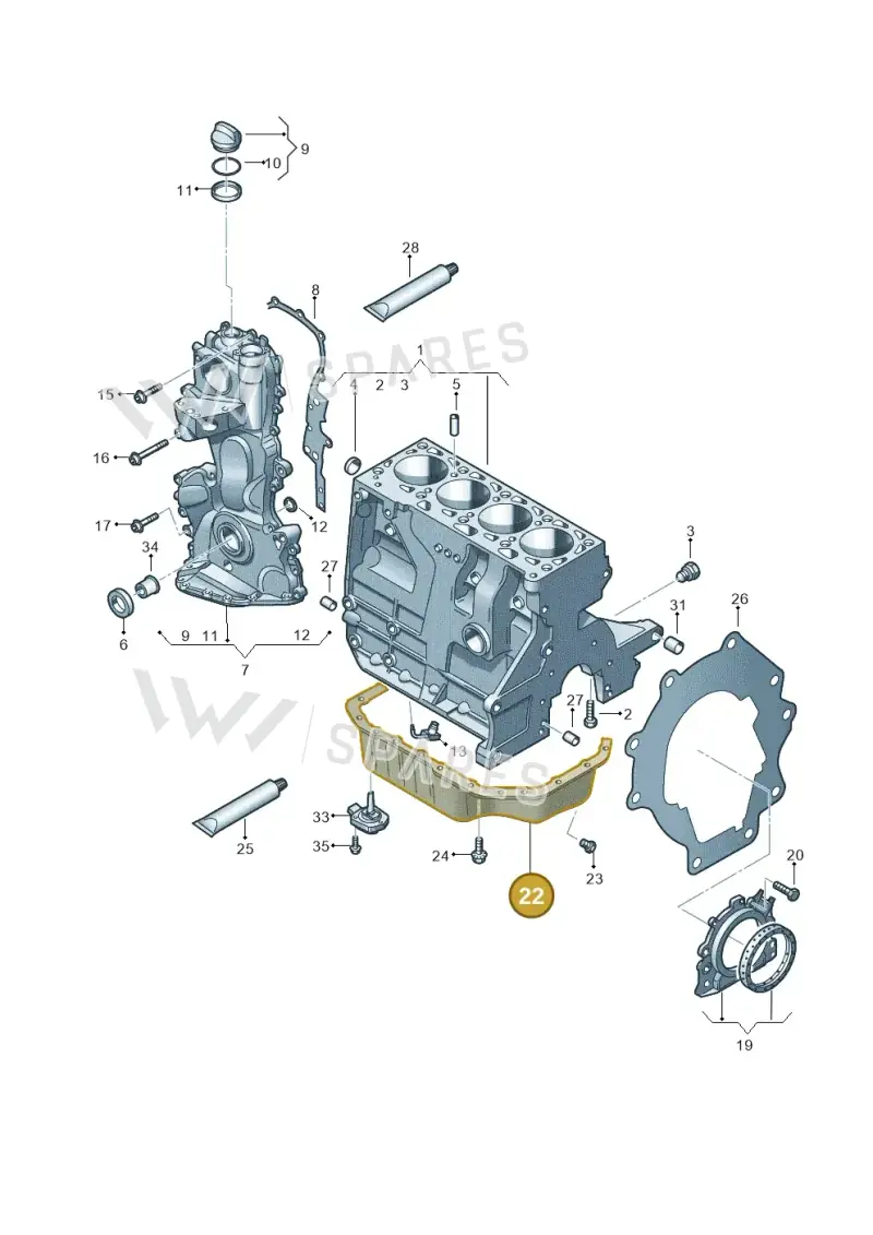 03C103603T — Volkswagen Scirocco 2.0 (2014-2017) diagram 786103010, position 22