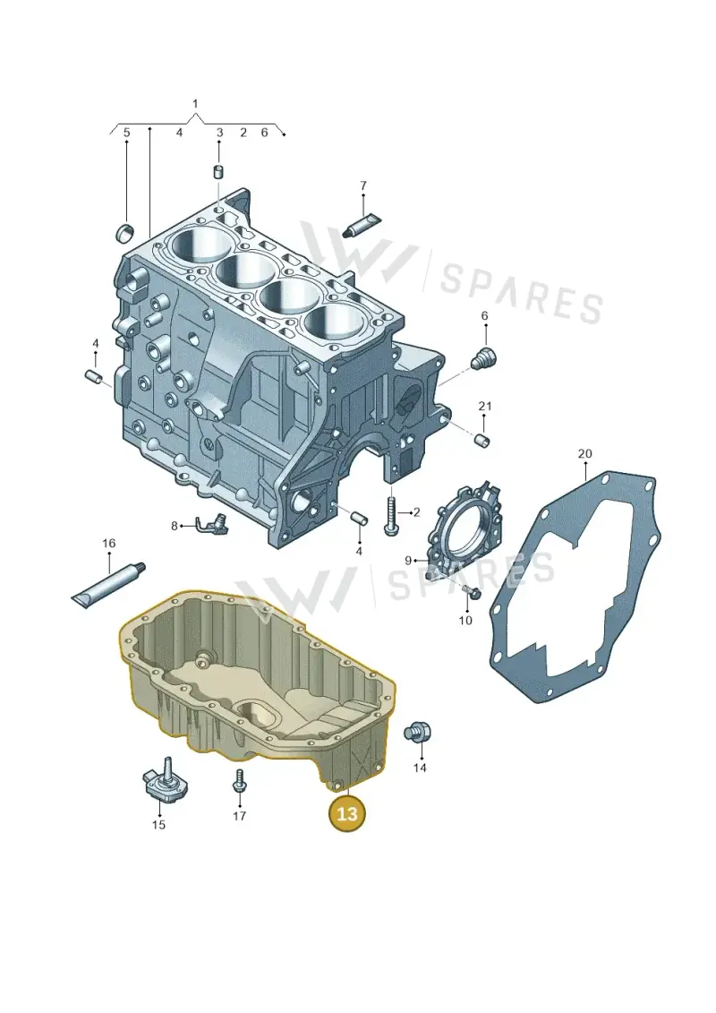 03C103603T — Volkswagen Beetle (2016-2019) diagram 689103050, position 13