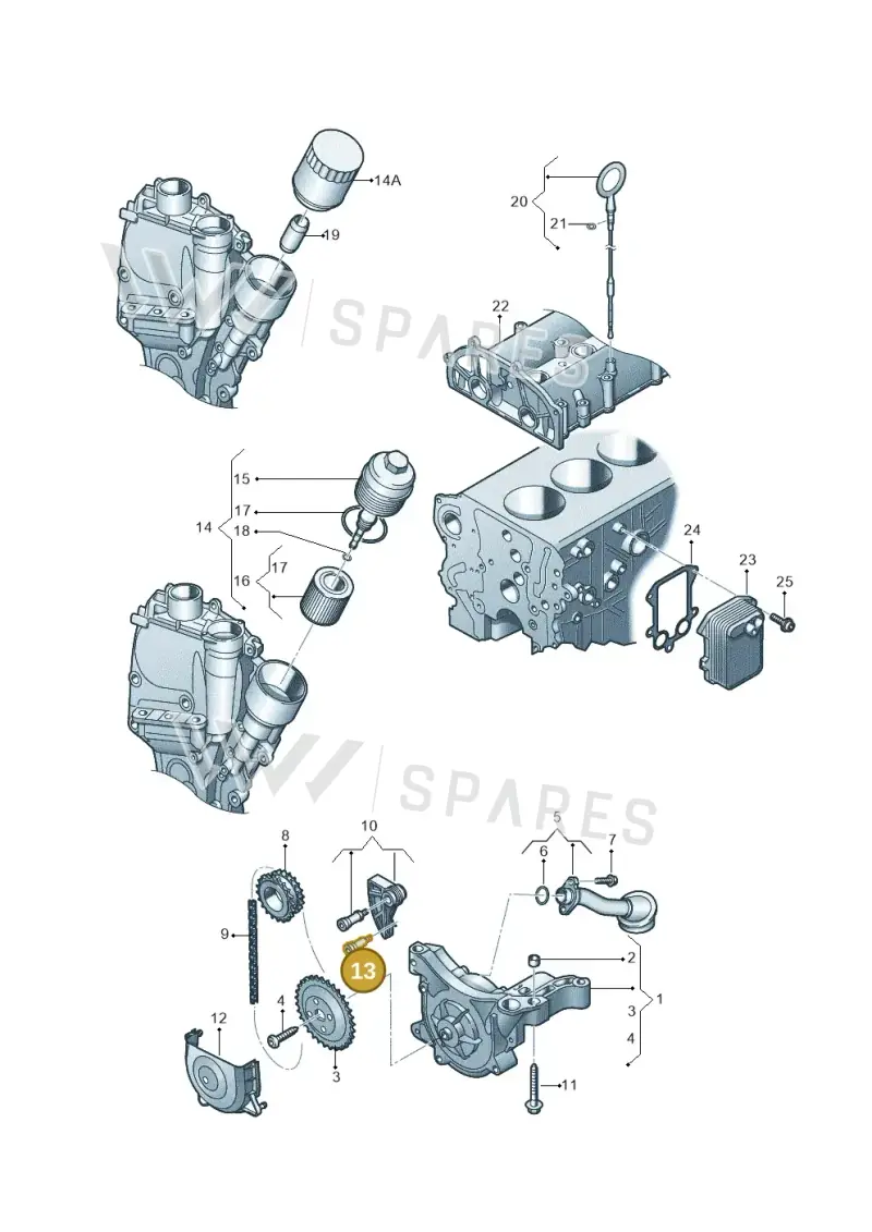 03C103714B — Volkswagen Jetta (2014-2017) diagram 409115100, position 13