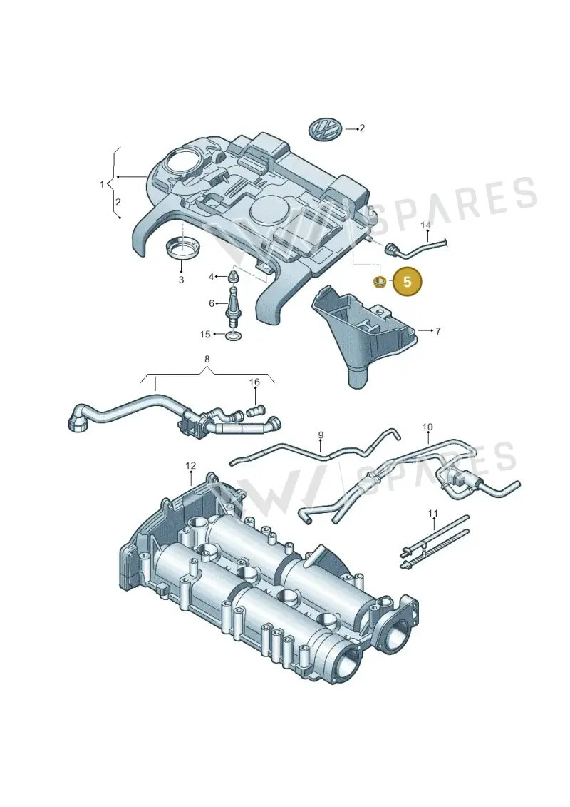 03C103776A — Volkswagen Scirocco 2.0 (2014-2017) diagram 786103720, position 5
