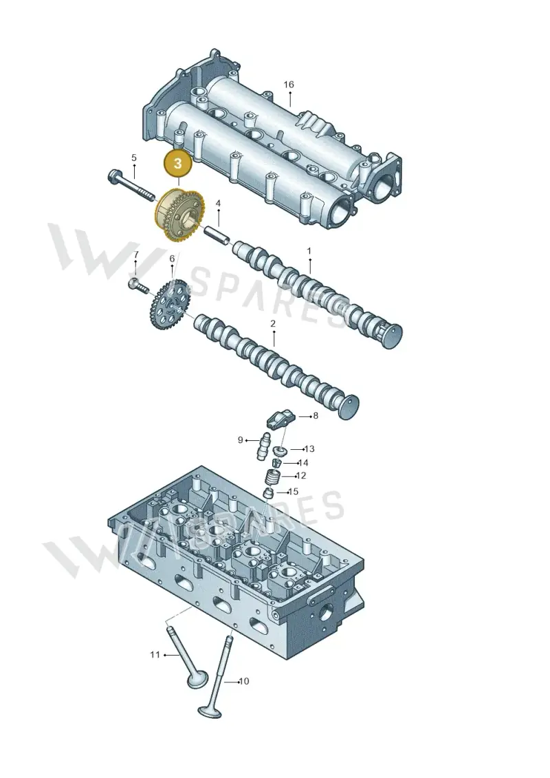 03C109088E — Volkswagen Jetta 1.6 (2014-2018) diagram 409109150, position 3