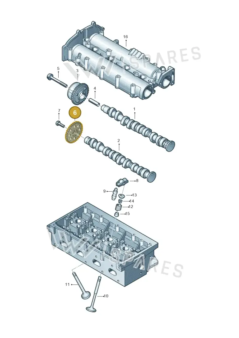 03C109571F — Volkswagen Jetta 1.6 (2014-2018) diagram 409109150, position 6