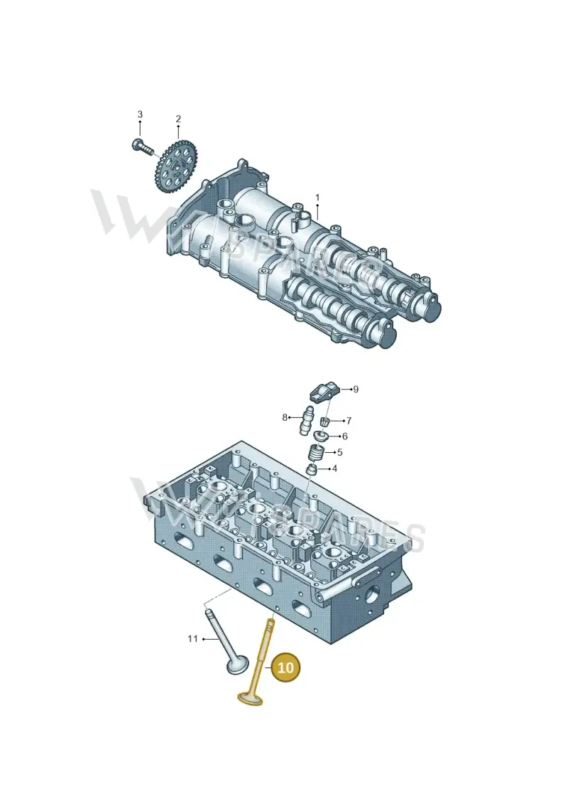 03C109601M — Volkswagen Jetta 1.6 (2014-2018) diagram 678109200, position 10